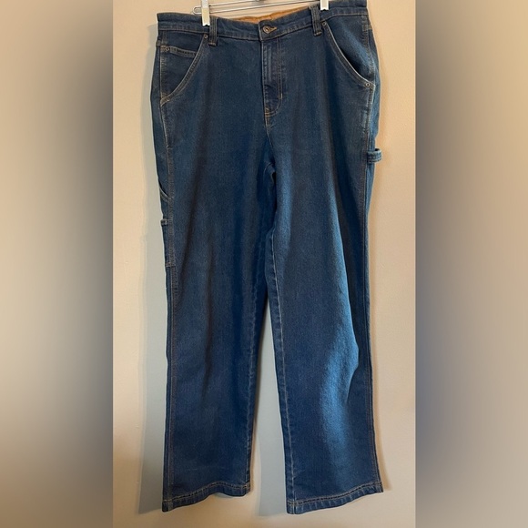 Smith's Workwear Stretch Relaxed Fit Carpenter Jean Dark Blue Size 34x34 - Picture 4 of 14